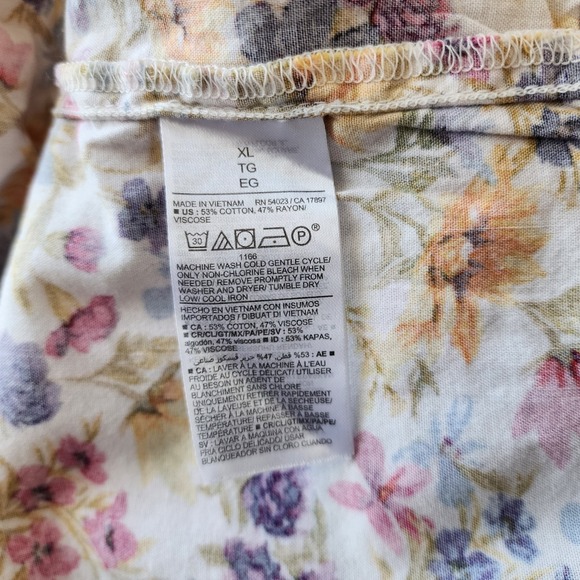 Old Navy Dress Womens Size XL Puff Sleeve Cottage Floral All Day Swing Pockets - Picture 7 of 10